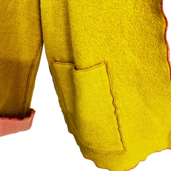 Vintage Bernard Holtzman Harve Bernard Women's Color Block Wool Blend Fleece - Picture 2 of 10